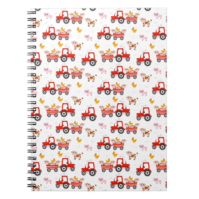 Tractor With Farm Animals Notebook (Front)
