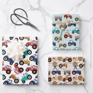 Tractor Wrapping Paper, Farm Gift Wrap