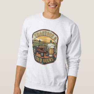 Tractors and Cold Beers Vintage Farm Life Sweatshirt
