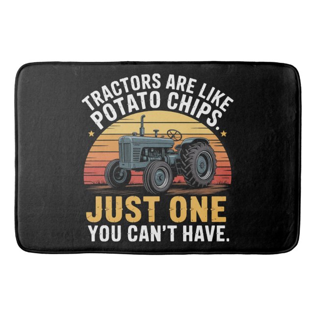 Tractors Are Like Potato Chips Bath Mat (Front)