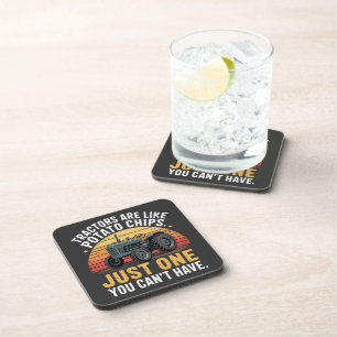 Tractors Are Like Potato Chips Coaster