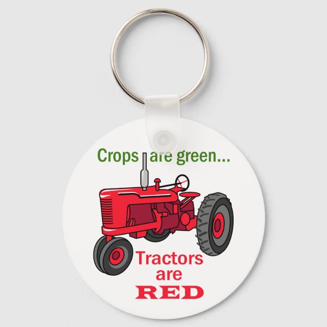 Tractors Are Red Keychain (Front)
