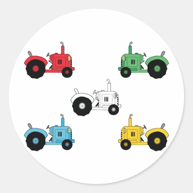 Tractors Classic Round Sticker (Front)