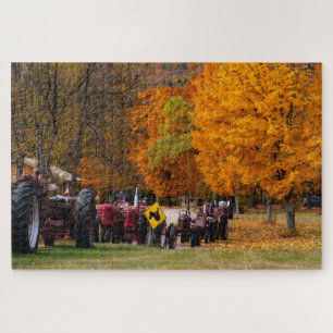 Tractors in Autumn Display Jigsaw Puzzle
