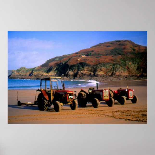Tractors in the winter sun poster (Front)