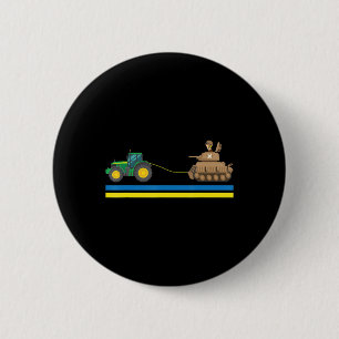 Tractors over Tanks Ukraine I stand with Ukraine 2 Inch Round Button