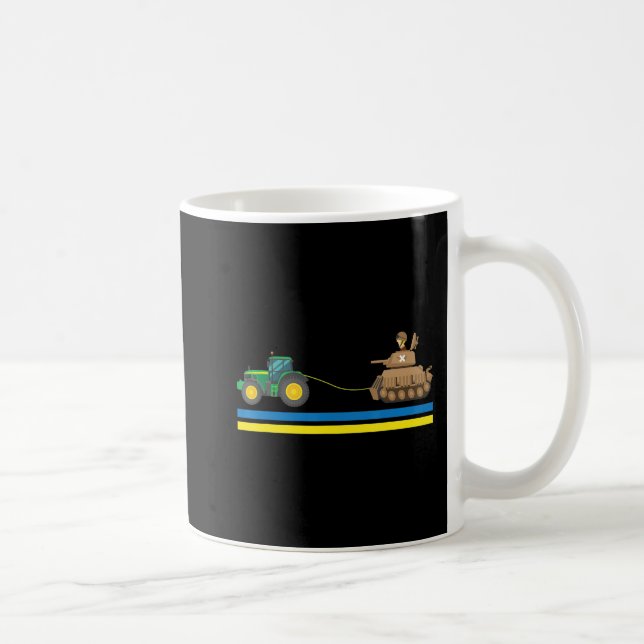Tractors over Tanks Ukraine  I stand with Ukraine  Coffee Mug (Right)