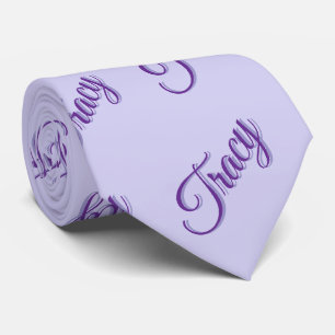 Tracy Girls Name In Purple, Tie