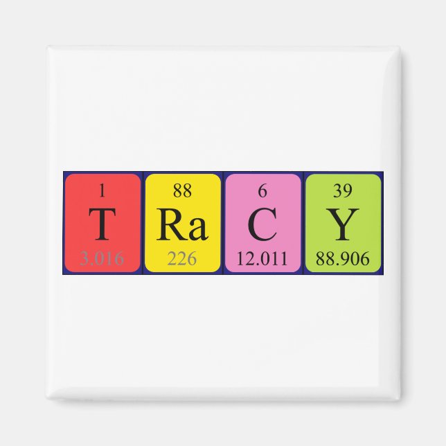 Tracy periodic table name magnet (Front)
