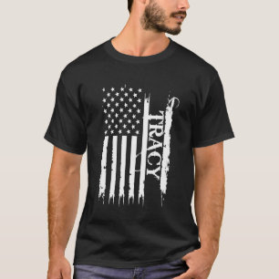 Tracy United States Distressed w US Flag T-Shirt