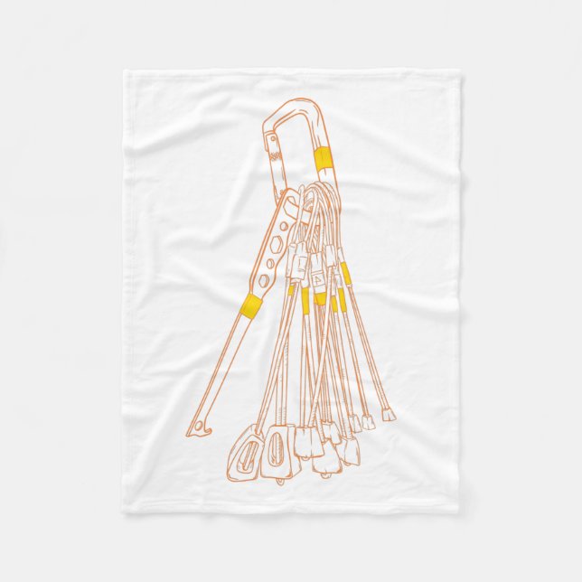 Trad climbing wires and nuts fleece blanket (Front)