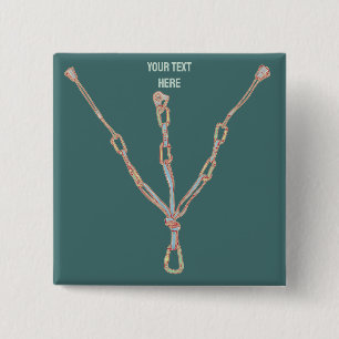 Trad rock climbing belay 2 inch square button