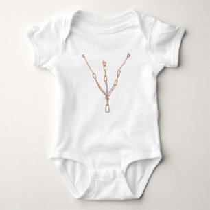 Trad rock climbing belay baby bodysuit
