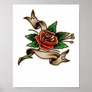 Trad Tattoo 005 Sticker Poster