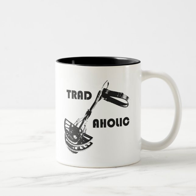 Tradaholic Rock Climber Two-Tone Coffee Mug (Right)