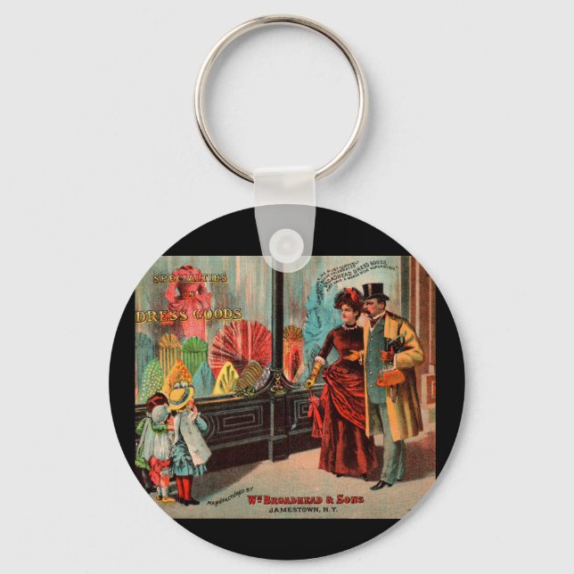 trade card William Broadhead & Sons dress goods Keychain (Front)