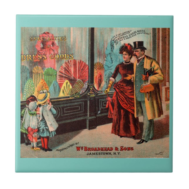 trade card William Broadhead & Sons dress goods Tile (Front)