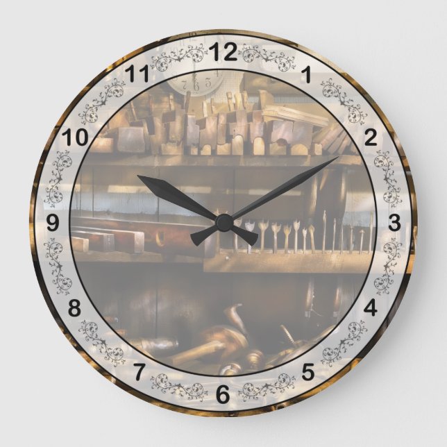 Trade - Carpenter - Planes & Augers Large Clock (Front)