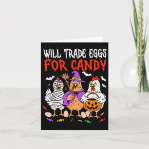 Trade Eggs For Candy Soky Chicken Halloween Farm F Card
