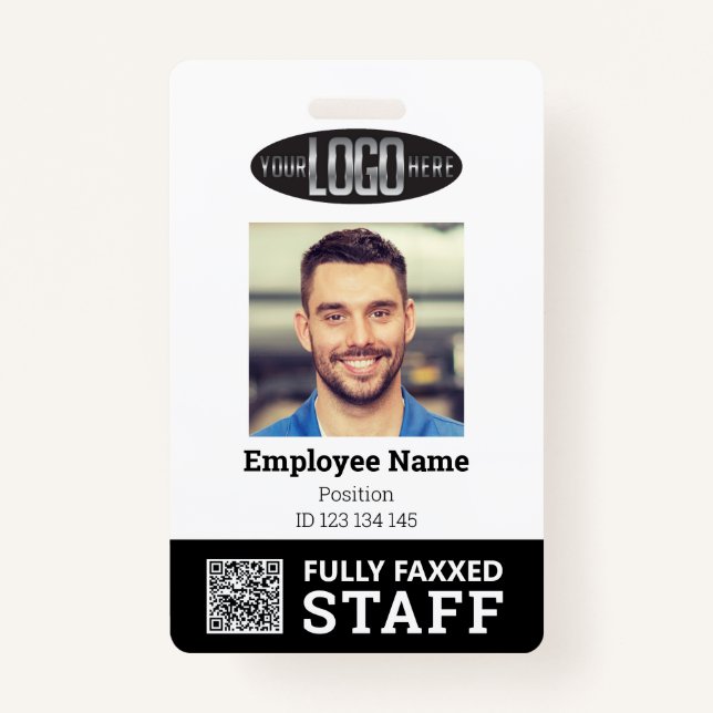 Trade Employee Photo ID and QR Code  Badge (Front)