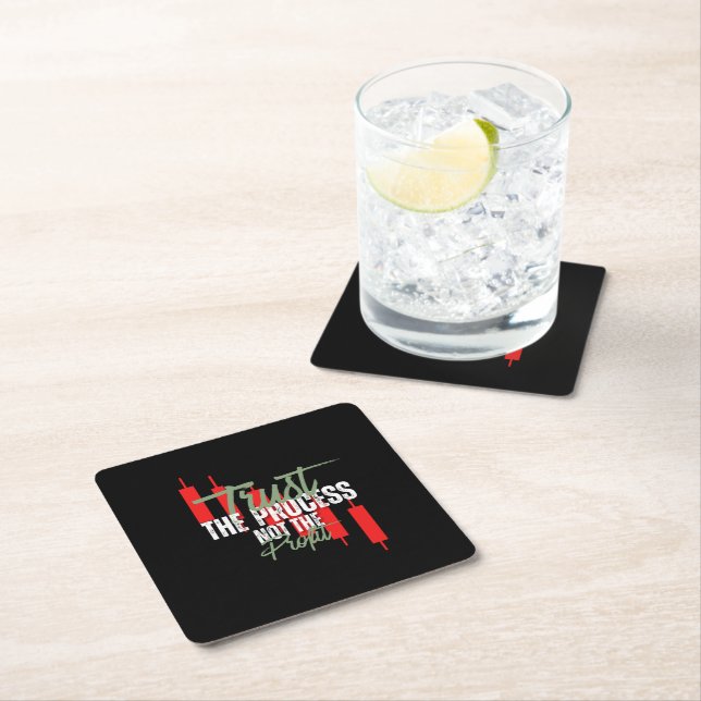 Trade Motivation | Trust | Self discipline Square Paper Coaster (Insitu)
