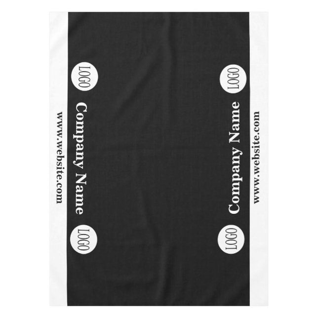 Trade Show Tablecloth Custom Logo Business Black (Front)