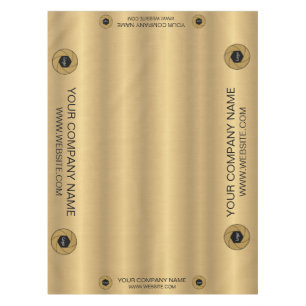 Trade Show Tablecloth Custom Logo Gold and Black