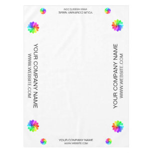 Trade Show Tablecloth Custom Logo White