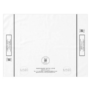 Trade Show White Black 52 x 70 QR Code Tablecloth