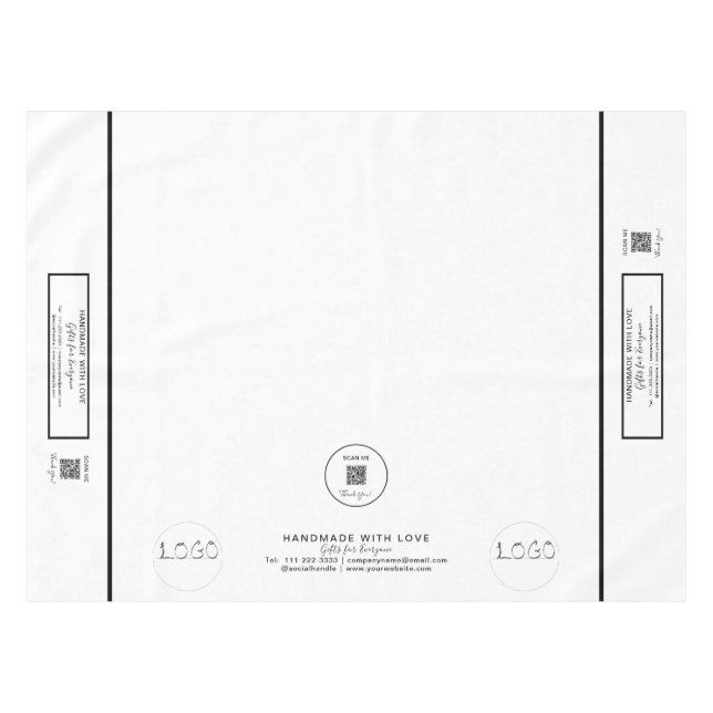 Trade Show White Black 52 x 70 QR Code Tablecloth (Front (Horizontal))