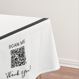 Trade Show White Black 60 x 104 QR Code Tablecloth