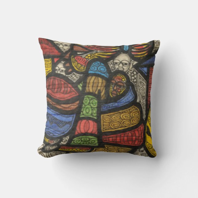Trade Throw Pillow (Front)