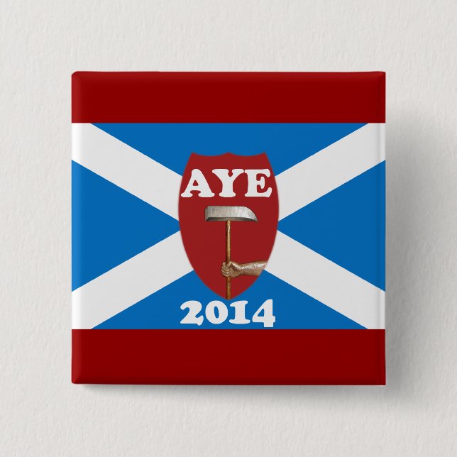 Trade Unionist Scottish Independence Flag Badge 2 Inch Square Button (Front)