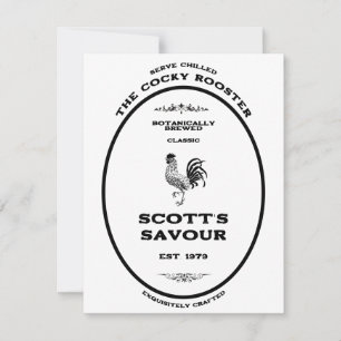 Trademark, the cocky rooster, customizable card