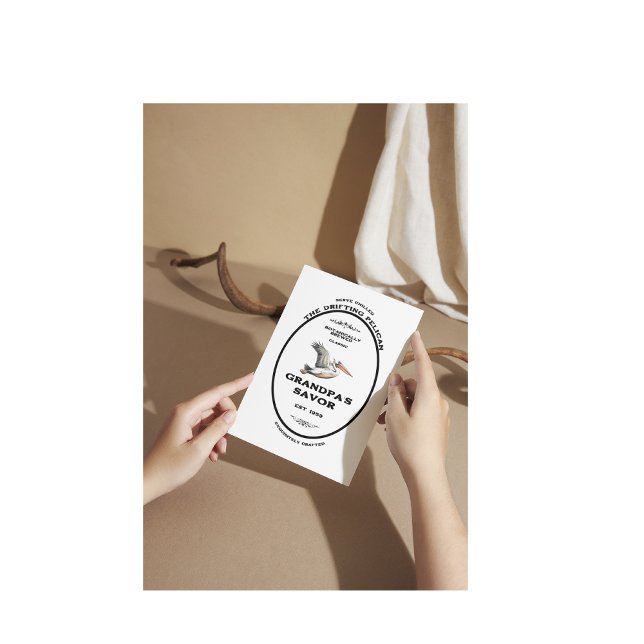 Trademark, the drifting pelican, customizable postcard (Creator Uploaded)