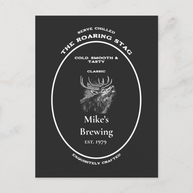 Trademark, the roaring stag, customizable postcard (Front)