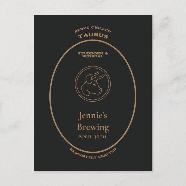 Trademark, Zodiac Signs, Taurus customizable  Postcard (Front)
