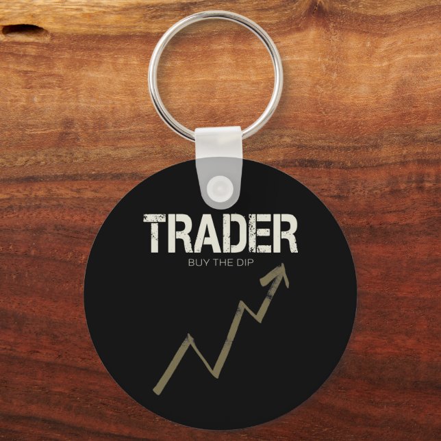 Trader Buy The Dip Day Trader And Cryptocurrency Keychain (Front)