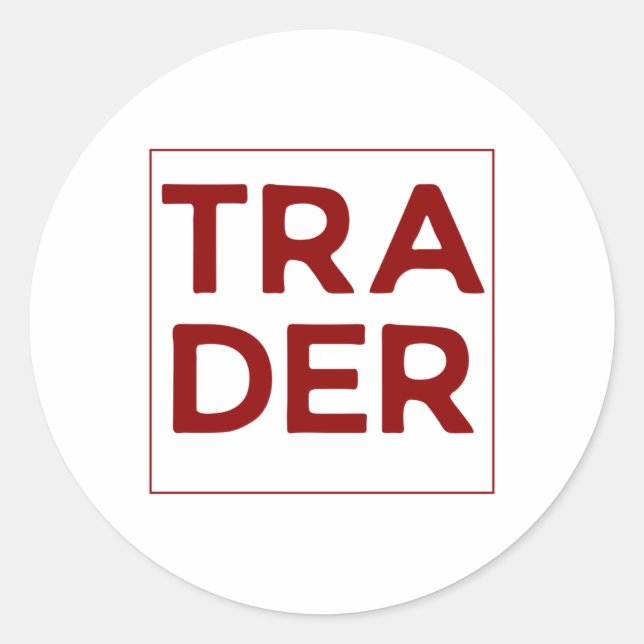 Trader  classic round sticker (Front)