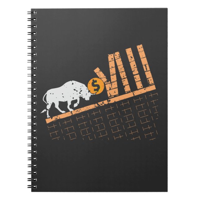 Trader Crypto Asset Trader Bull Trend Art Notebook (Front)