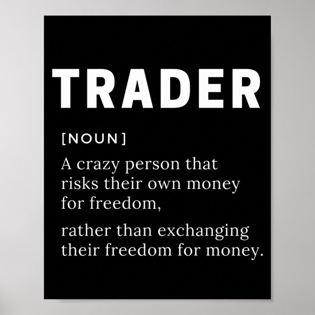 Trader Definition, Stock Market Day Trader Poster (Front)