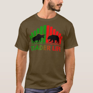 Trader Life Bulls and Bears Stock Market Trading T-Shirt