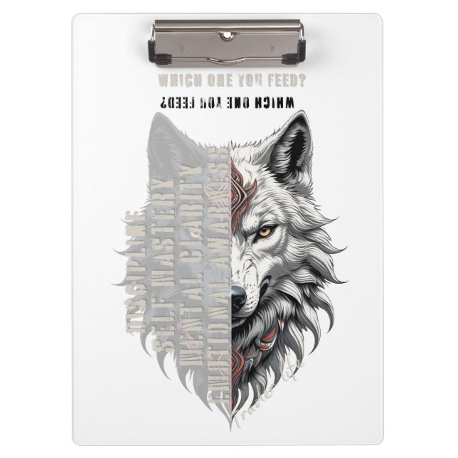 Trader life | Front white wolf | Back black wolf Clipboard (Front)