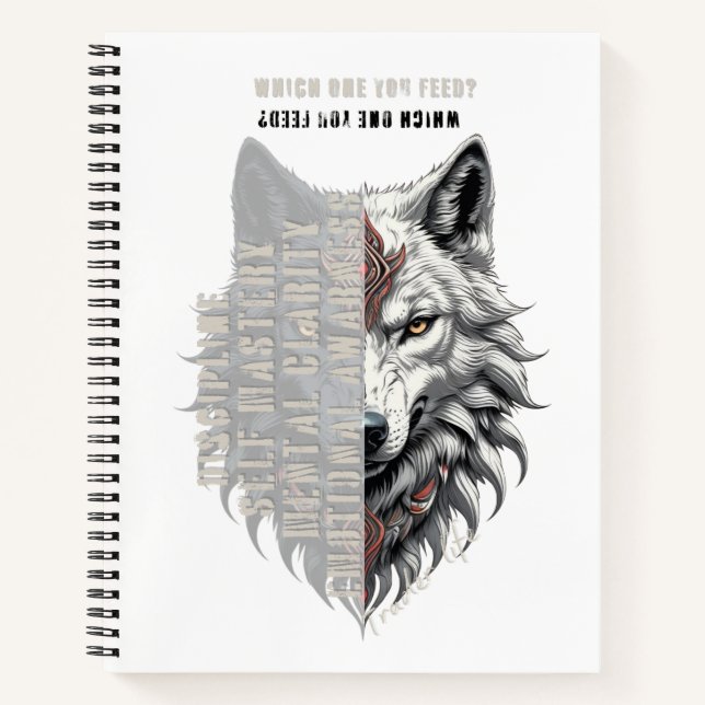 Trader life | Front white wolf | Back black wolf Notebook (Front)