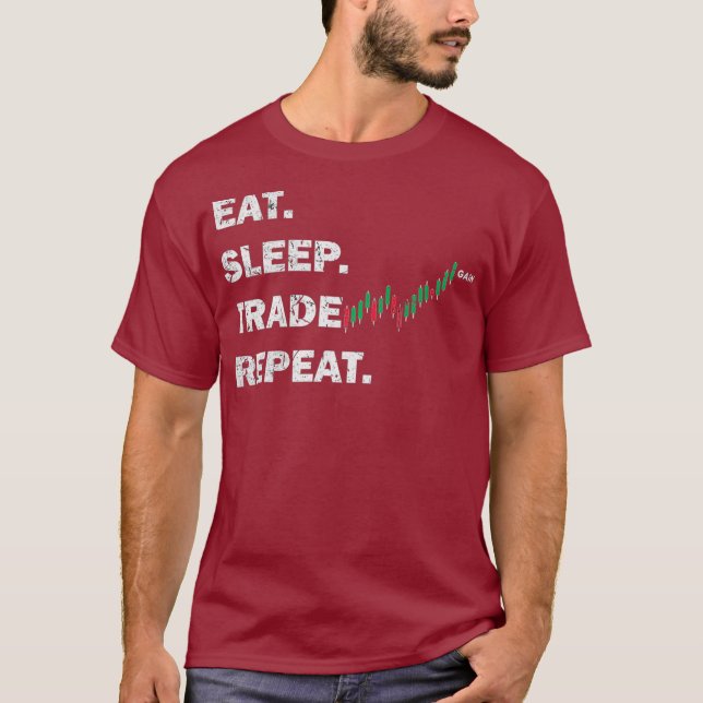 Trader Theme Shirt Eat Sleep Trade Repeat Day (Front)