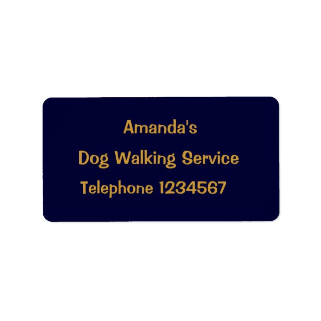 TRADES, DOG WALKING. LABEL (Front)