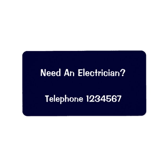 TRADES. ELECTRICIAN. LABEL (Front)