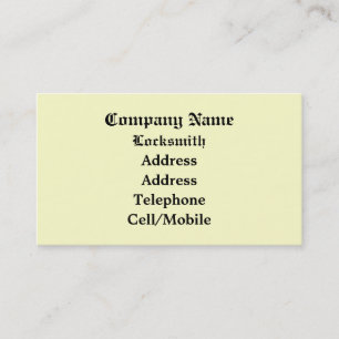 TRADES, LOCKSMITHS BUSINESS CARD