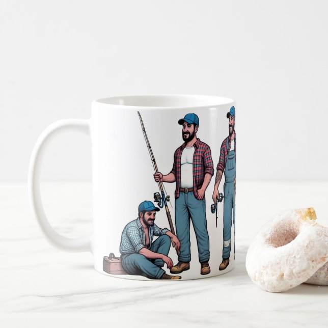 Trades Men Must Fish Classic Mug, 325 ml Coffee Mug (With Donut)