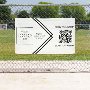 Tradeshow Display Signage QR Code Upload Your Logo Banner